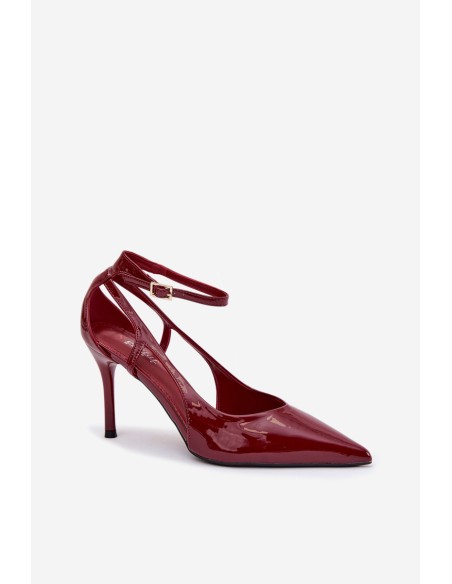 Patent Leather High Heels Made of Eco Leather Burgundy Fionnel