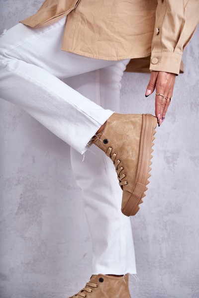 Women's Sneakers Big Star High Warm Camel GG274072