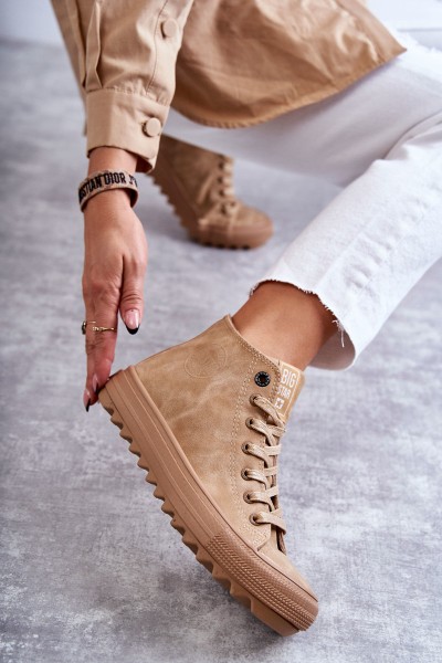 Women's Sneakers Big Star High Warm Camel GG274072 2