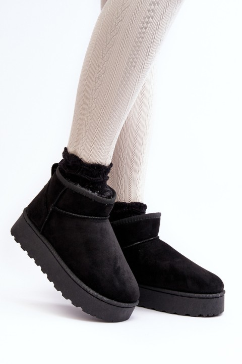 Women's Snow Boots On Platform Lined With Fur Black Xamella