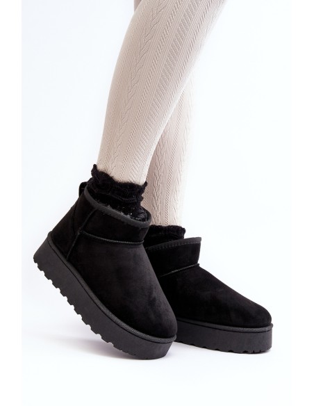 Women's Snow Boots On Platform Lined With Fur Black Xamella