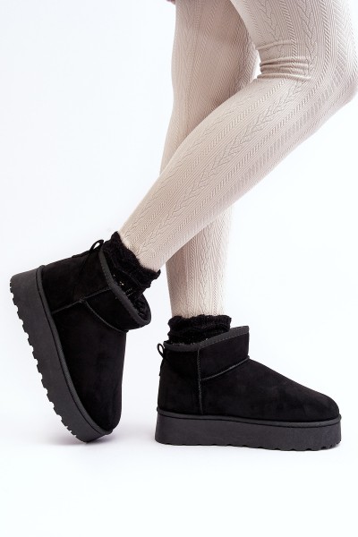 Women's Snow Boots On Platform Lined With Fur Black Xamella 2