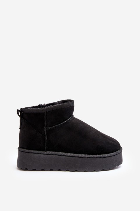 Women's Snow Boots On Platform Lined With Fur Black Xamella
