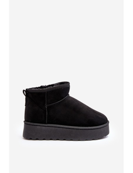 Women's Snow Boots On Platform Lined With Fur Black Xamella