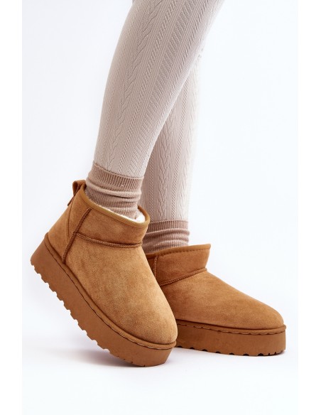 Women's Snow Boots on Platform with Faux Fur Lining Camel Xamella