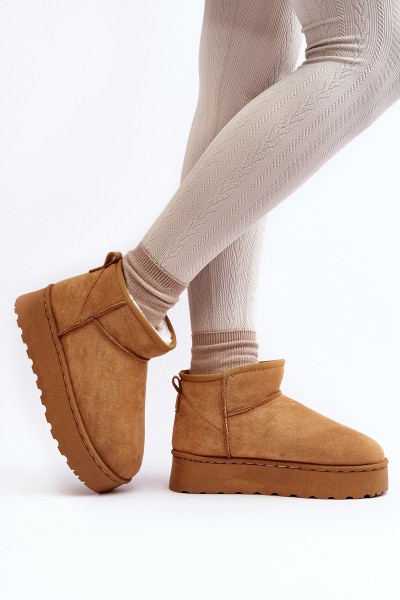 Women's Snow Boots on Platform with Faux Fur Lining Camel Xamella 2