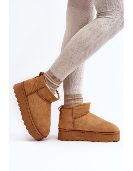 Women's Snow Boots on Platform with Faux Fur Lining Camel Xamella