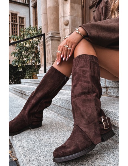 Insulated Women's Boots with Buckles Chocolate Umbria