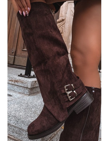 Insulated Women's Boots with Buckles Chocolate Umbria