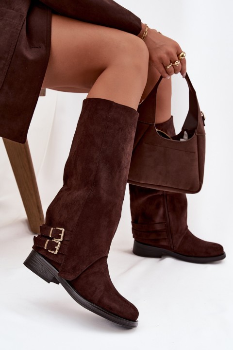 Insulated Women's Boots with Buckles Chocolate Umbria