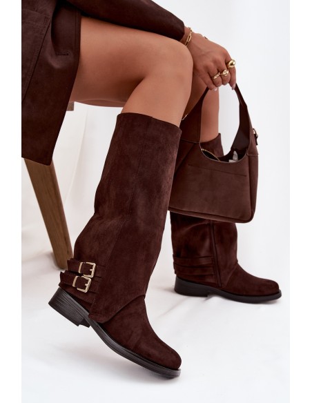 Insulated Women's Boots with Buckles Chocolate Umbria