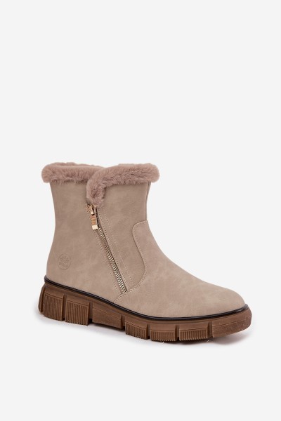 Women's Snow Boots on Platform with Fur Beige Briselle 2