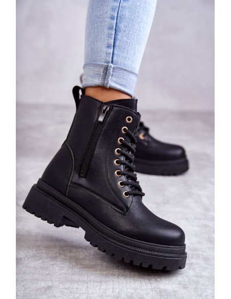 Women's Warm Leather Boots Light Black Dorchen