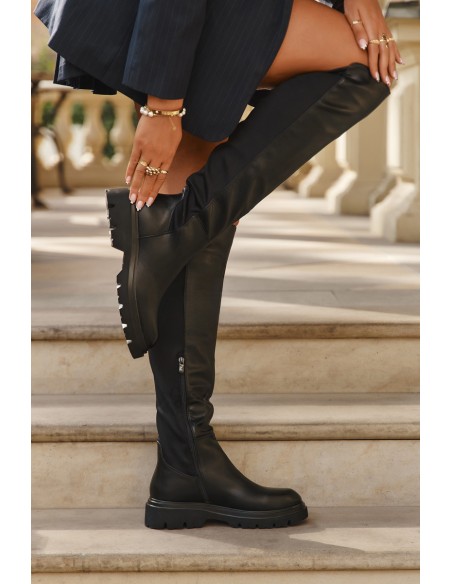 Slip-on Women's Boots Made of Eco Leather Black Sylvina