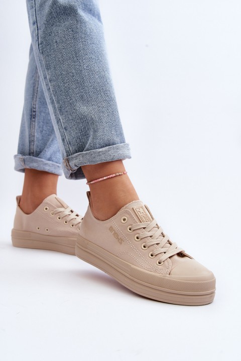 Women's Beige Fabric Sneakers Staneva
