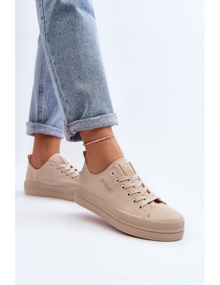 Women's Beige Fabric Sneakers Staneva