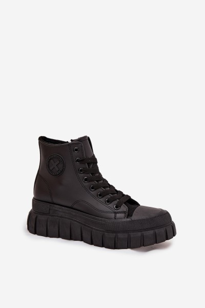 Insulated High Women's Sneakers On Platform Zipper Black Sarira 2