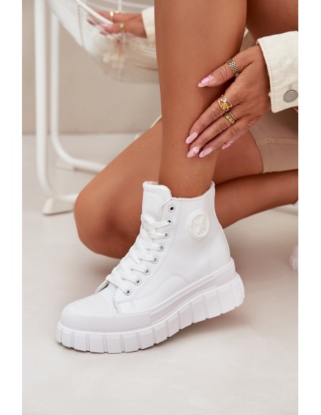 Insulated High Women's Sneakers On Platform Zip White Sarira