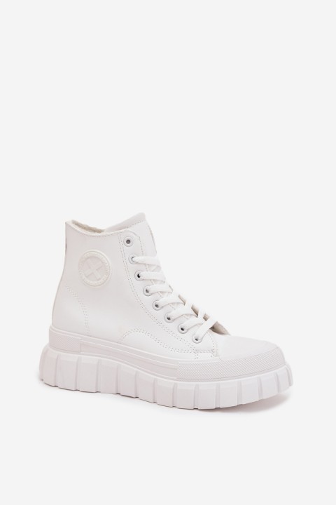 Insulated High Women's Sneakers On Platform Zip White Sarira