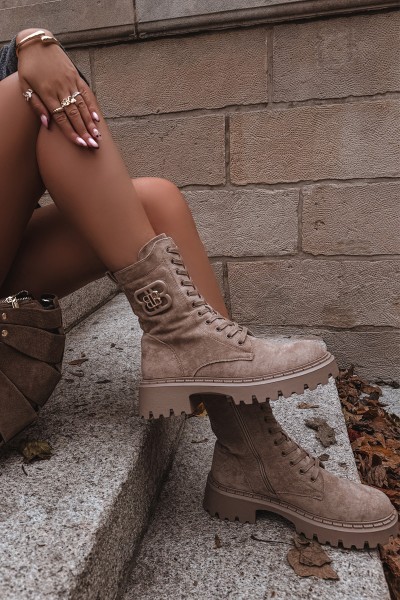 Women's Workery Boots With Decorative Element Insulated Beige Kalindra 2