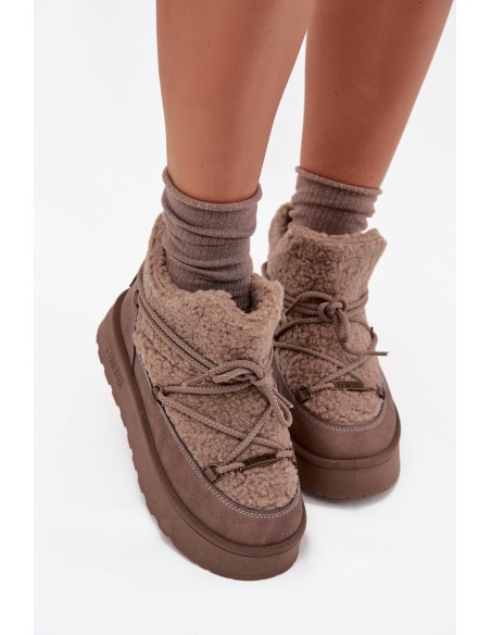 Womens Snow Boots On Platform With Faux Fur SS274112 Brown
