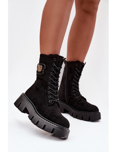 Insulated work boots women's with decoration black Melisse