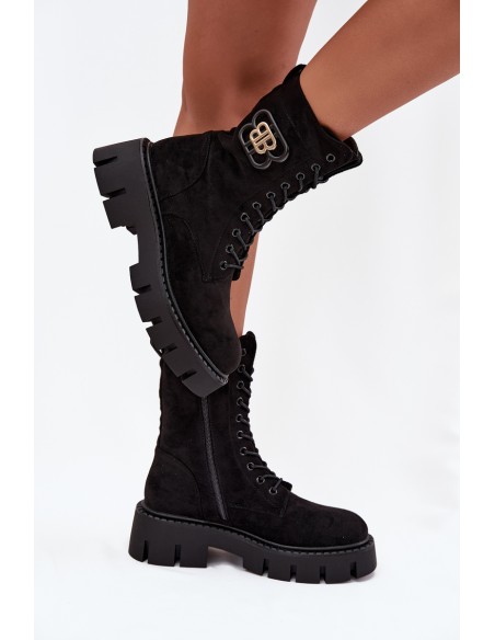 Insulated work boots women's with decoration black Melisse