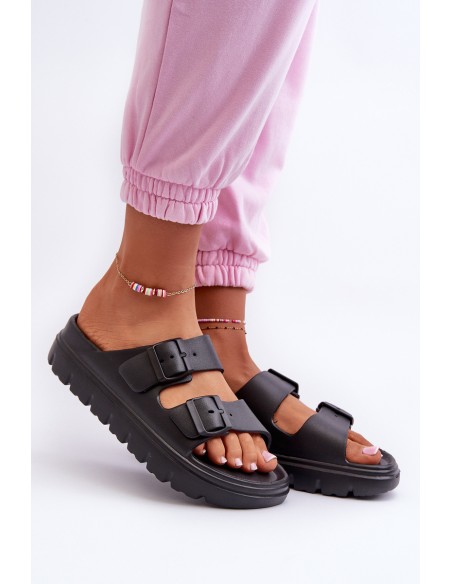 Women's Foam Platform Flip-Flops Black Melorea