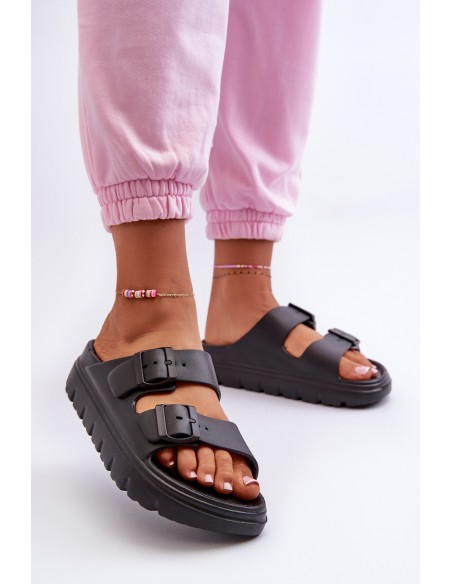 Women's Foam Platform Flip-Flops Black Melorea