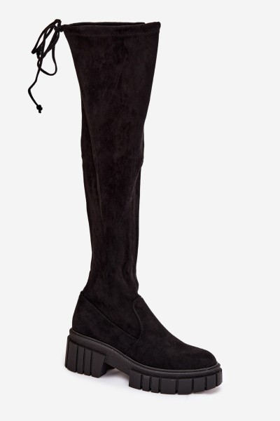 Women's Suede Boots Workers Black Cheera 2