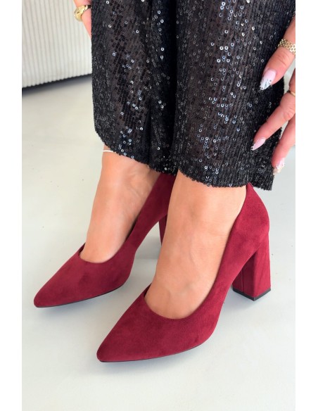 Suede Pumps on Block Heel Sergio Leone PB216 Brodowe