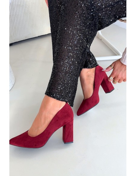 Suede Pumps on Block Heel Sergio Leone PB216 Brodowe