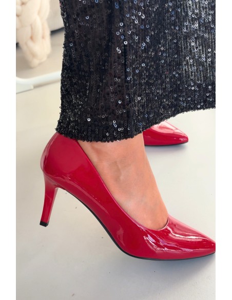 Polished High Heels Sergio Leone 1336 Red