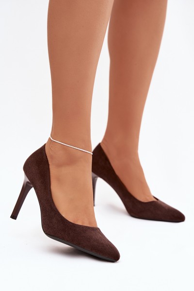 Eco Suede Heels Sergio Leone 1336 Chocolate