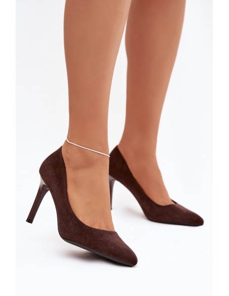 Eco Suede Heels Sergio Leone 1336 Chocolate