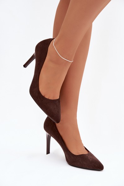 Eco Suede Heels Sergio Leone 1336 Chocolate 2