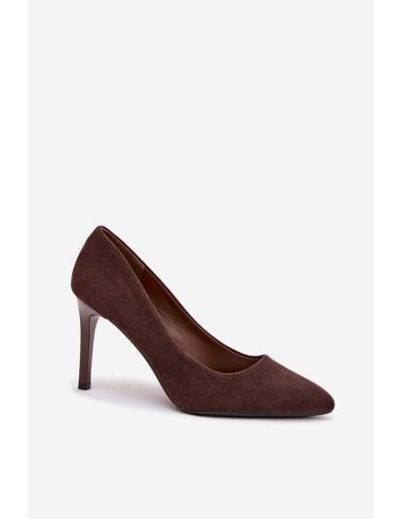 Eco Suede Heels Sergio Leone 1336 Chocolate