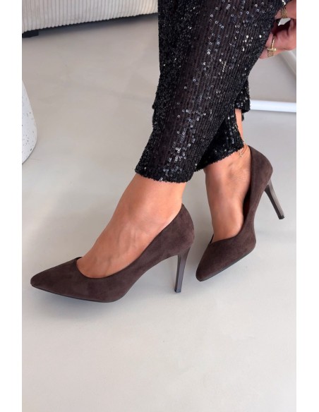 Eco Suede Heels Sergio Leone 1336 Chocolate
