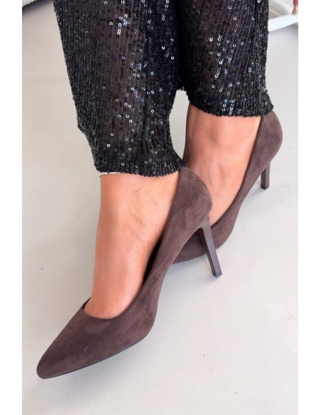 Eco Suede Heels Sergio Leone 1336 Chocolate