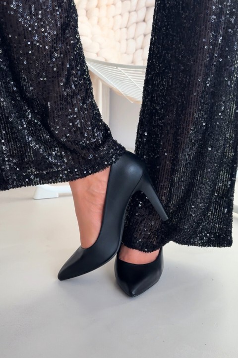 Eco Leather Heels Sergio Leone 1446 Black