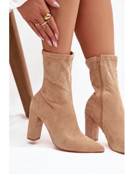 Women's Ankle Boots with Stitches Beige Rosivelle