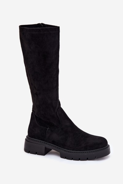 Women's boots from eco suede black Oceana 2