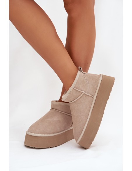 Women's snow boots made of natural suede beige Mairene