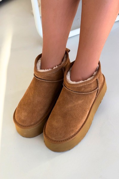 Women's Snow Boots Made of Natural Suede Camel Mairene 2