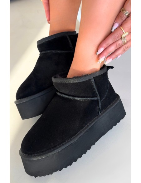 Women's Snow Boots Made of Natural Suede Black Mairene