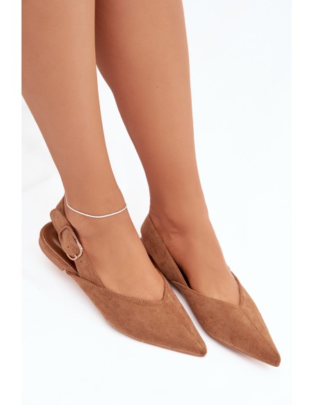 Women's Ballerinas With Clasp Camel Tanelia