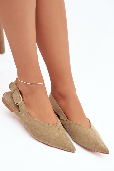 Women's Ballerinas With Clasp Green Tanelia