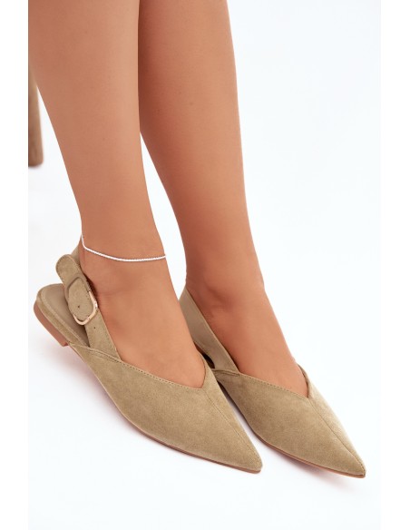 Women's Ballerinas With Clasp Green Tanelia