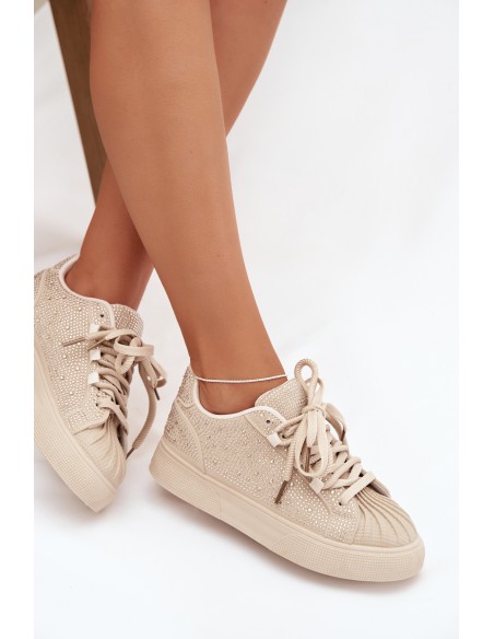Decorated Women's Sneakers Beige Calissea