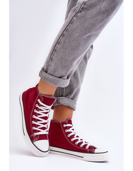 Women's Classic High-Top Sneakers Burgundy Remos